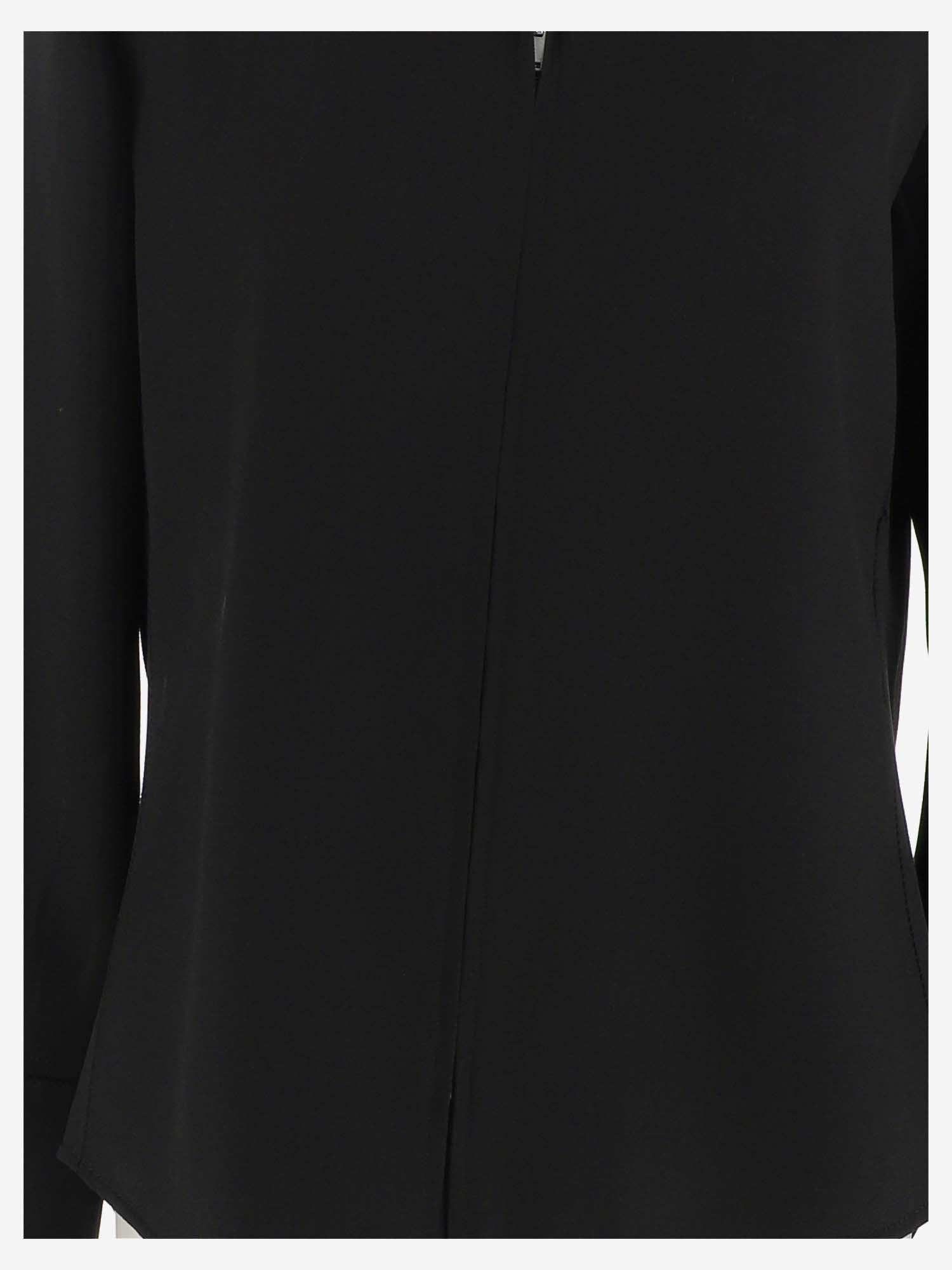 Jil Sander Zip-up Fitted Shirt Jacket In Black