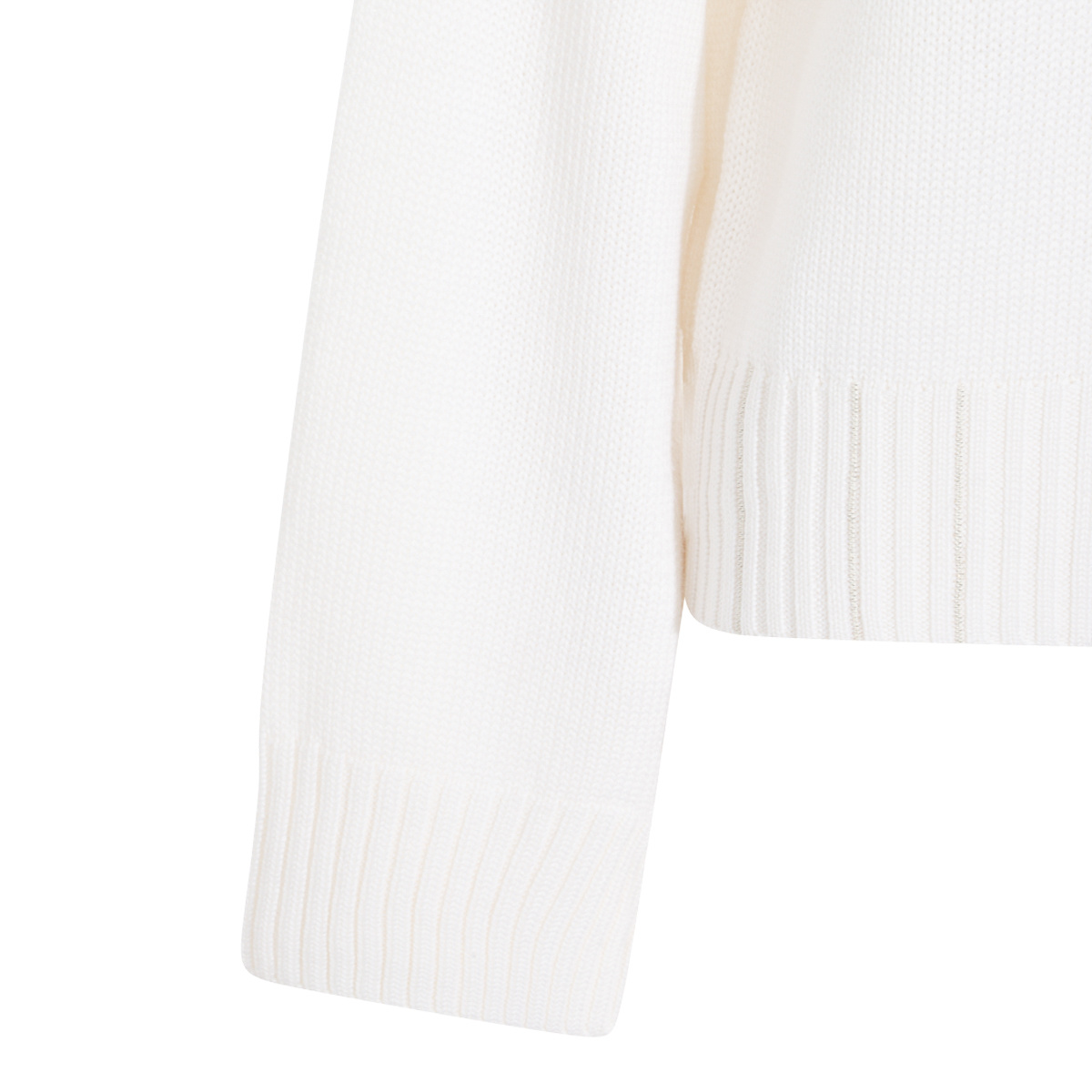 Fabiana Filippi Merino Wool Cropped Turtle Neck Sweater In White