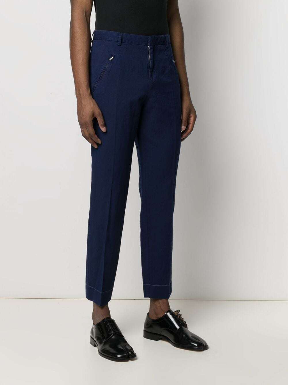 Maison Margiela Zip Pocket Cropped Trousers In Black