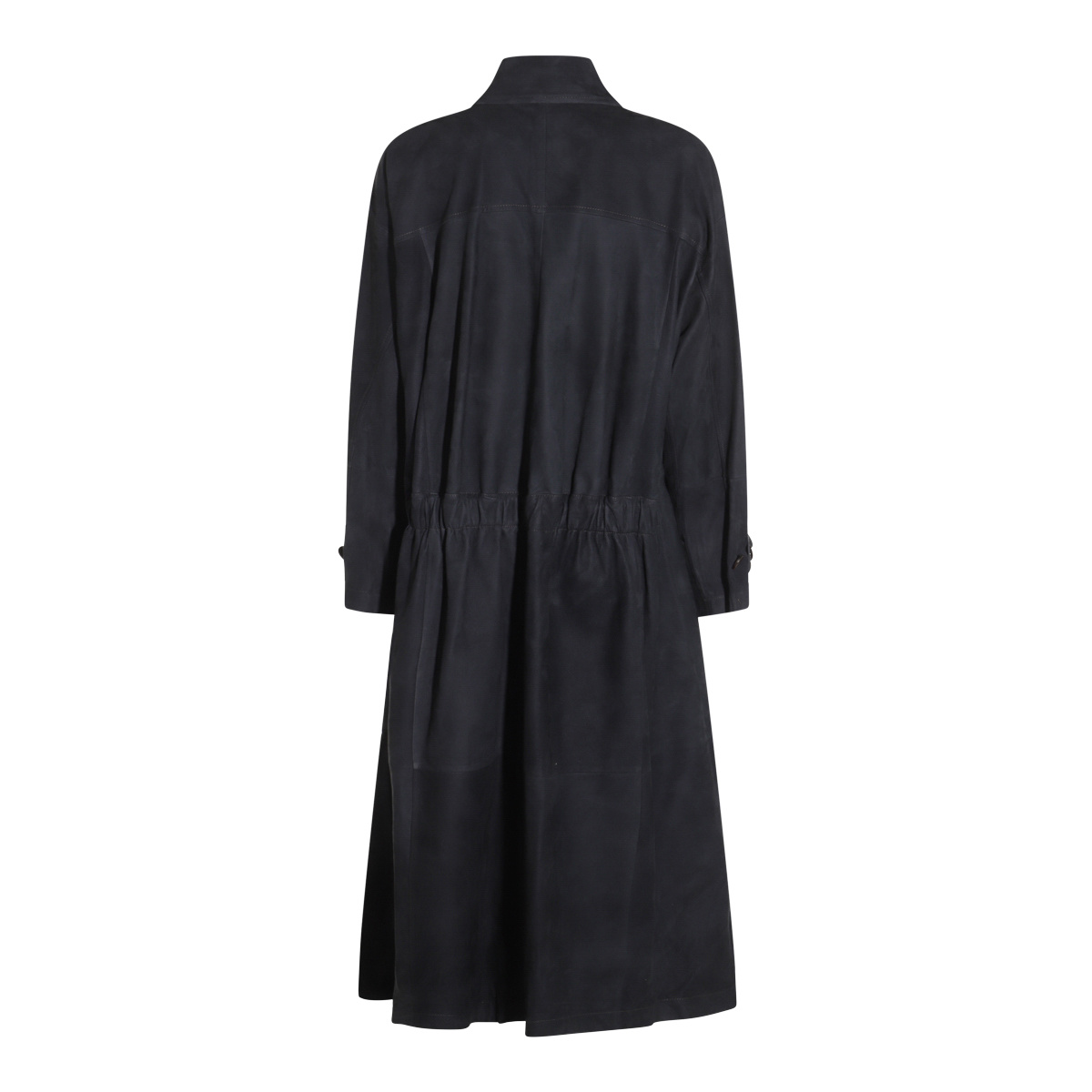 Shop Brunello Cucinelli Suede Trench Coat