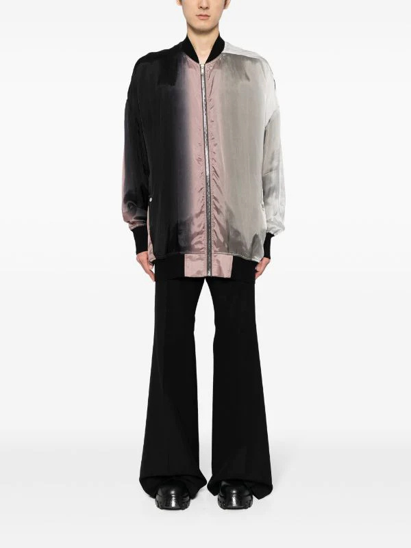 Rick Owens Long-sleeved Zipper Casual Jacket In Black