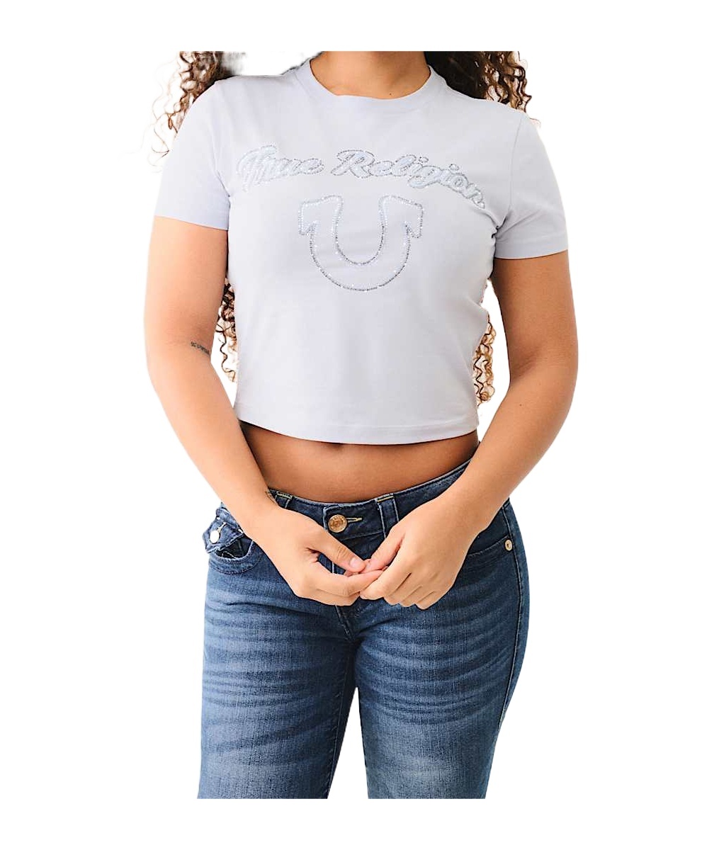 TRUE RELIGION CRYSTAL LOGO SHORT SLEEVE BABY TEE