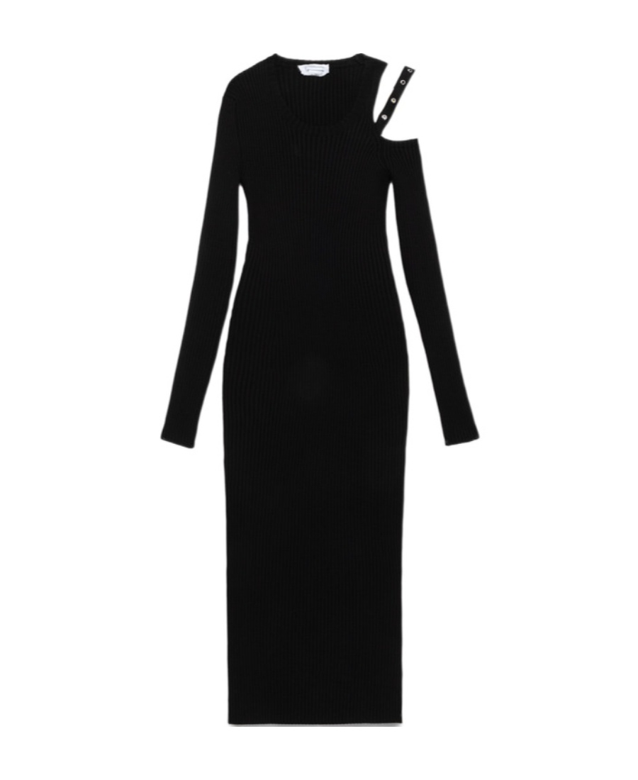 Blumarine Eyelet-embellished Cut-out Dress In Black