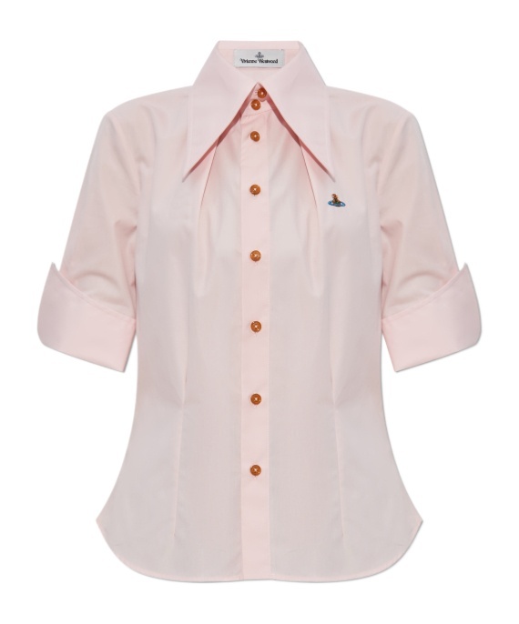 Vivienne Westwood Orb-embellished Button-down Shirt In Pink