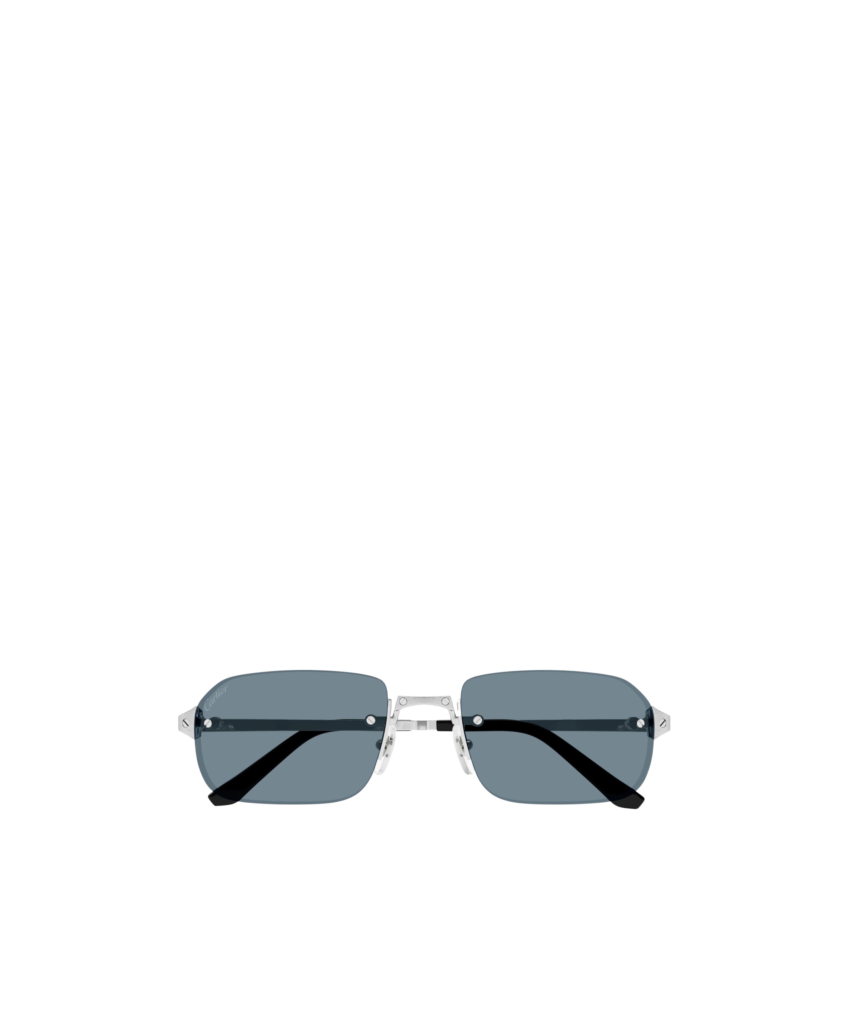 Cartier Santos Rectangle-frame Sunglasses In Gray