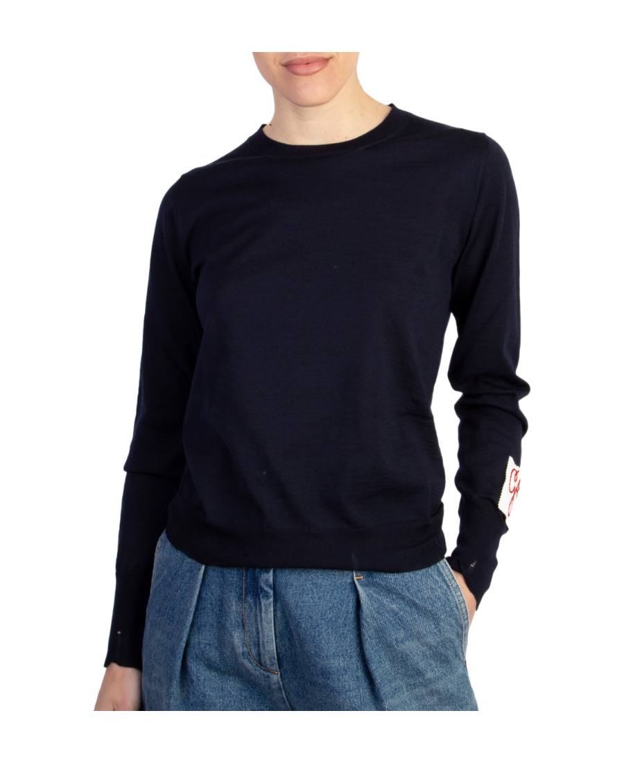 Golden Goose Ripped-detailing Wool Jumper In Black