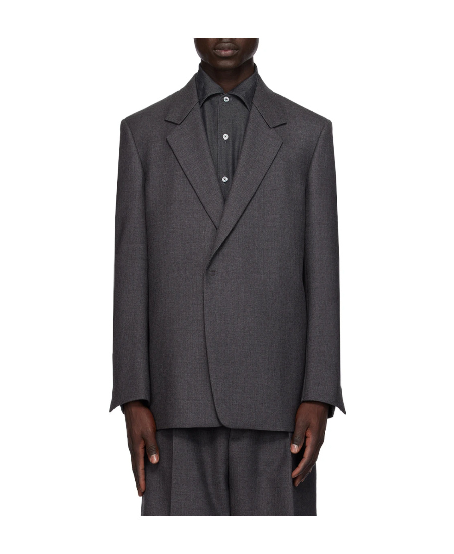 Zegna Concealed Front-fastening Wool Blazer In Black
