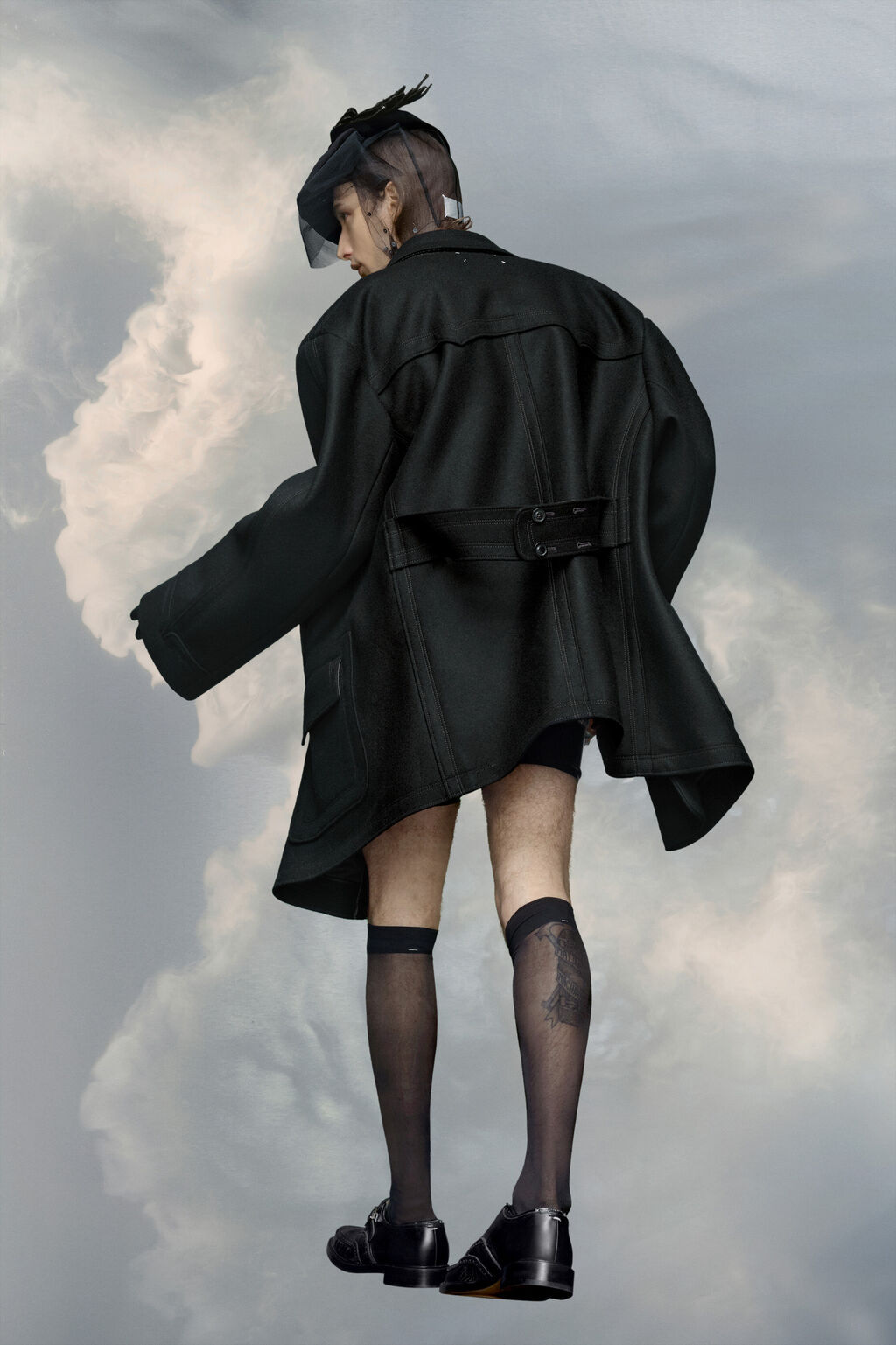 Maison Margiela Oversized Caban Button-up Coat In Black