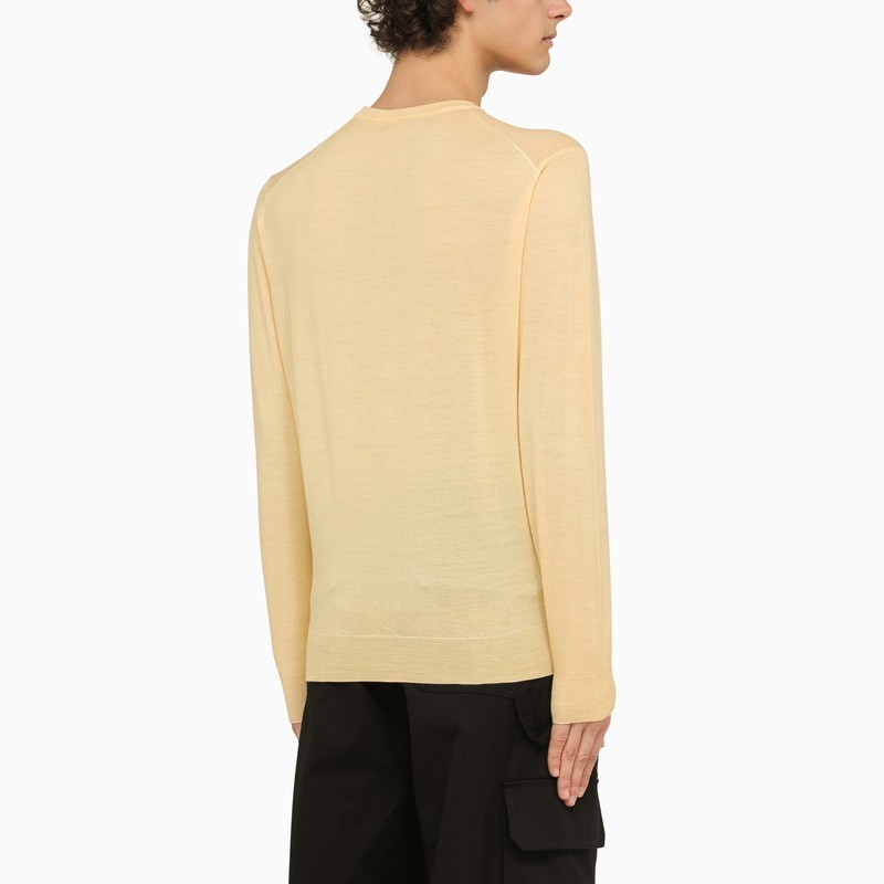 Drumohr Long-sleeved Round Neck Sweater In Yellow
