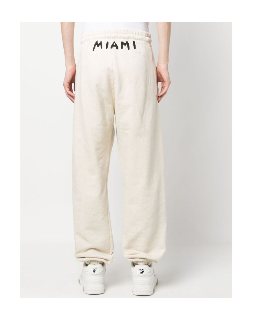Palm Angels Logo-print Cotton Track Pants In White