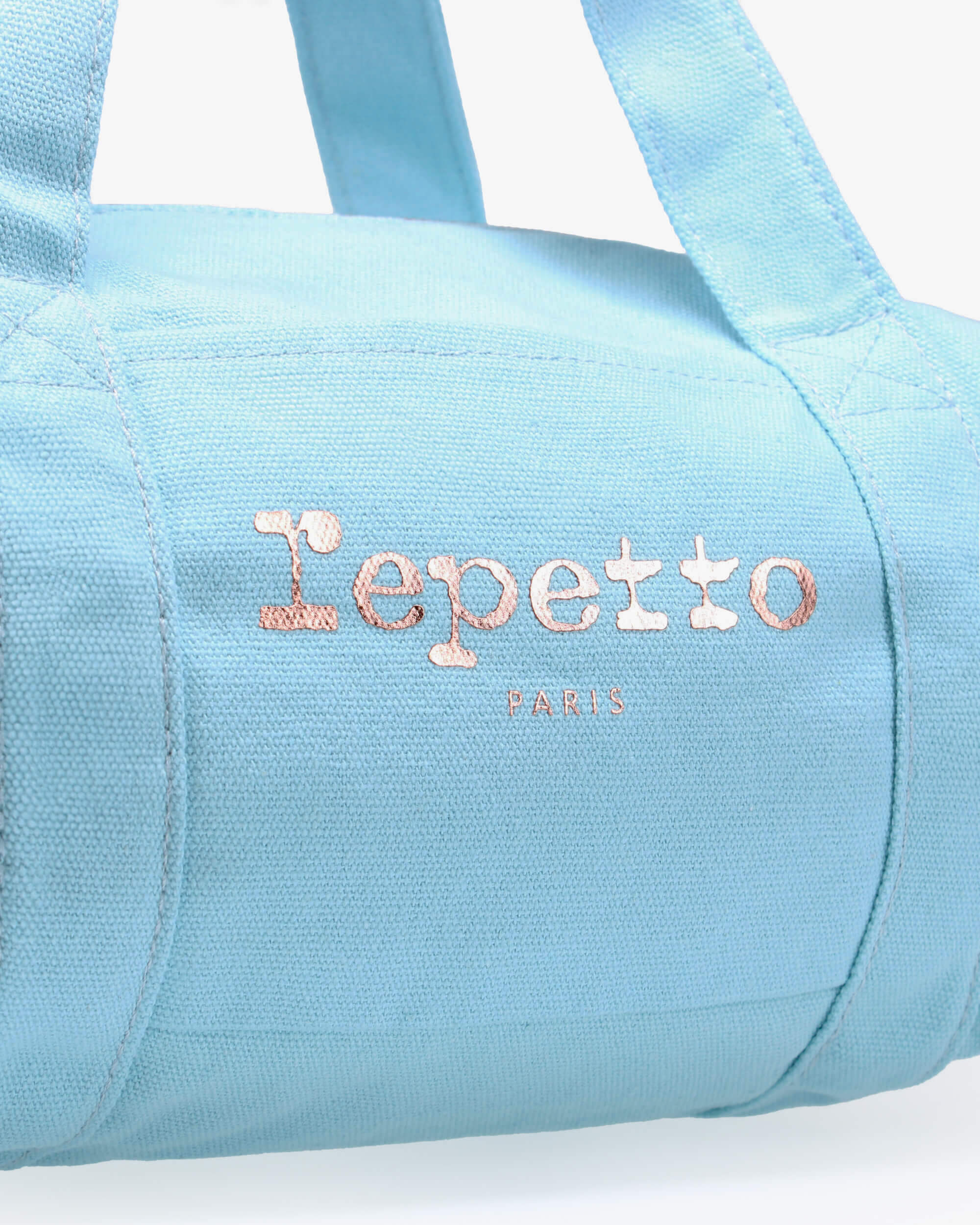 Repetto Small Cotton Duffle Bag With Logo In Blue
