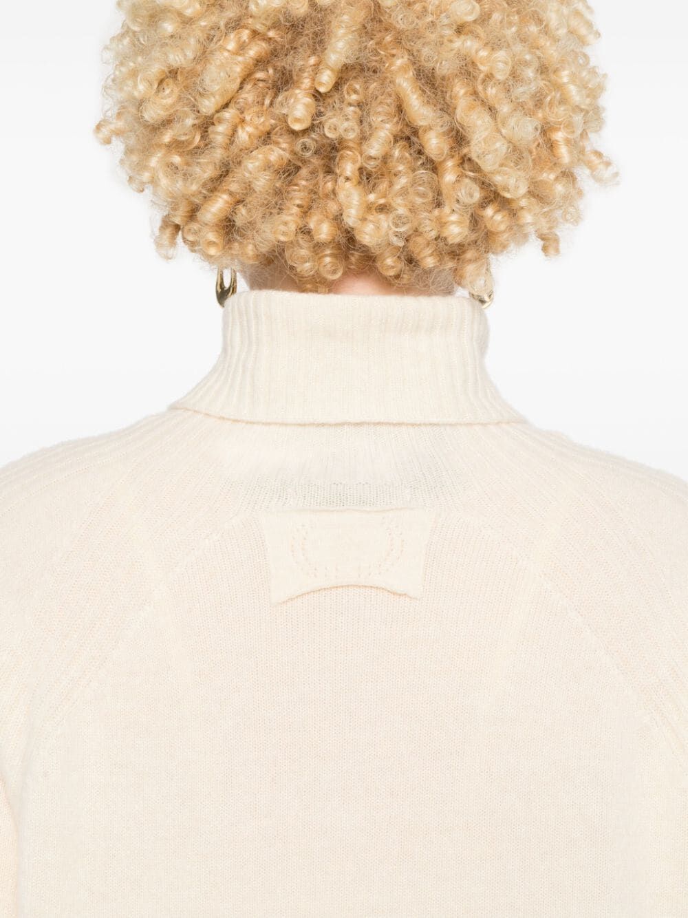 Twinset Roll-neck Wool-cashmere Blend Jumper In White