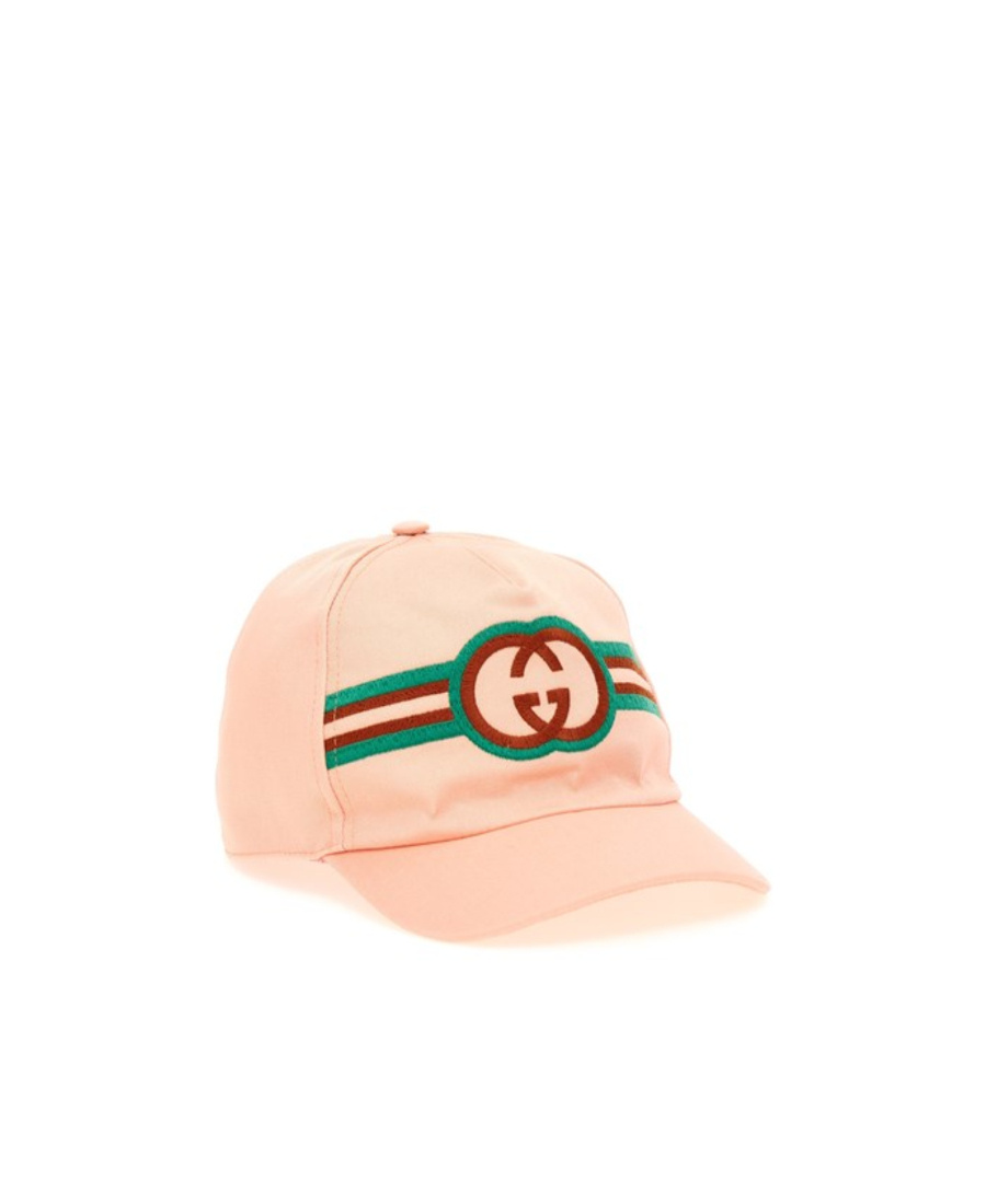 Gucci Logo-embroidered Cotton Baseball Cap In Pink