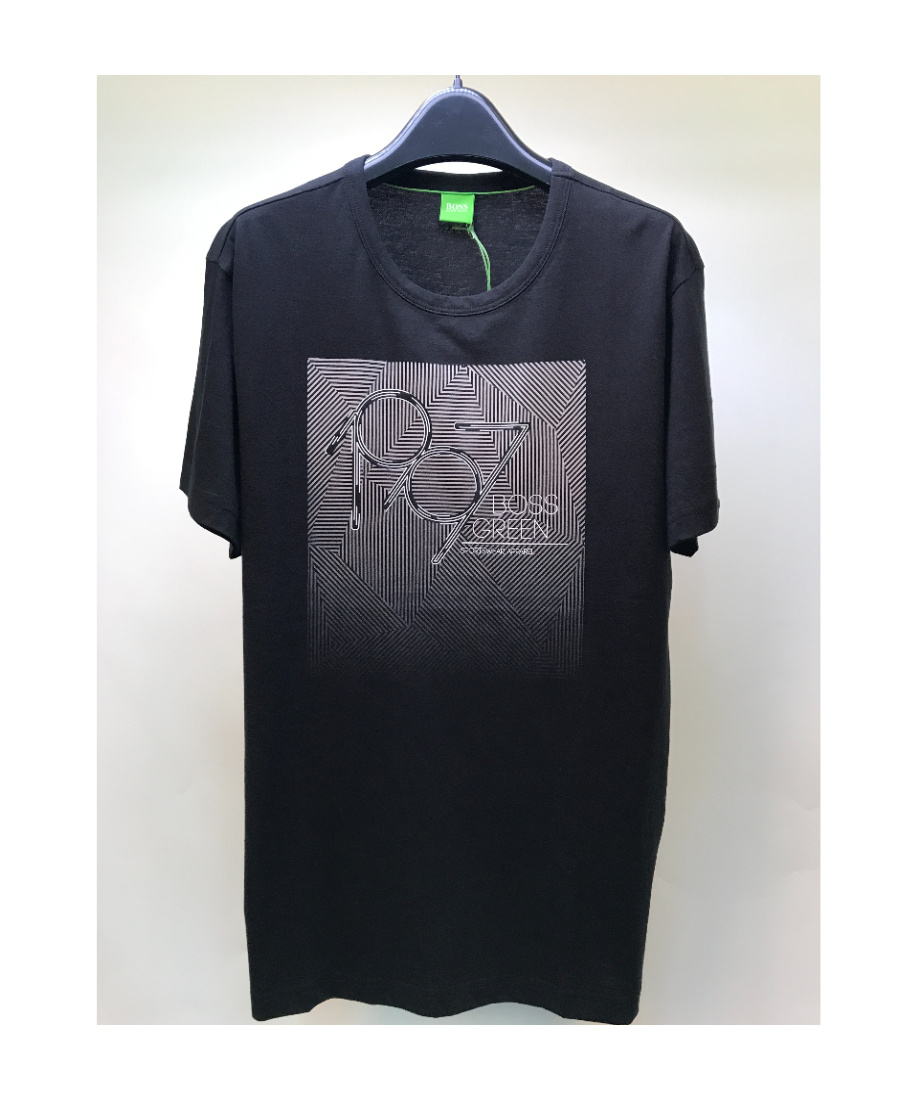 Hugo Boss Logo Round-necked T-shirt In Black
