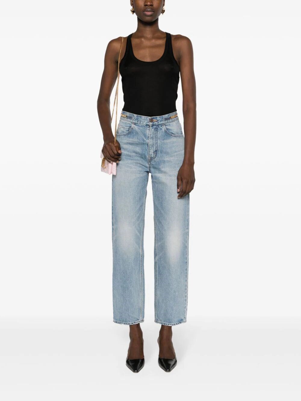 Tom Ford Silk Racerback Scoop Neck Tank Top In Black