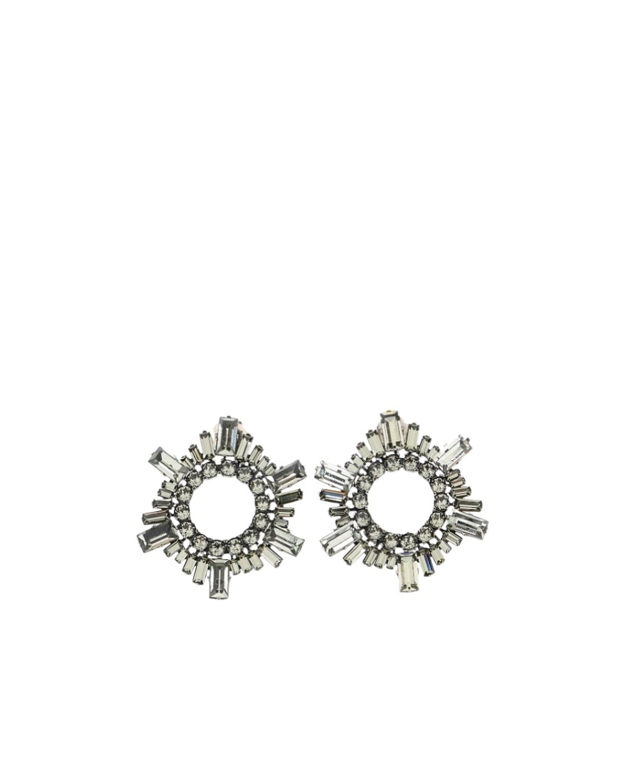 Amina Muaddi Begum Mini Embellished Earrings In Gray