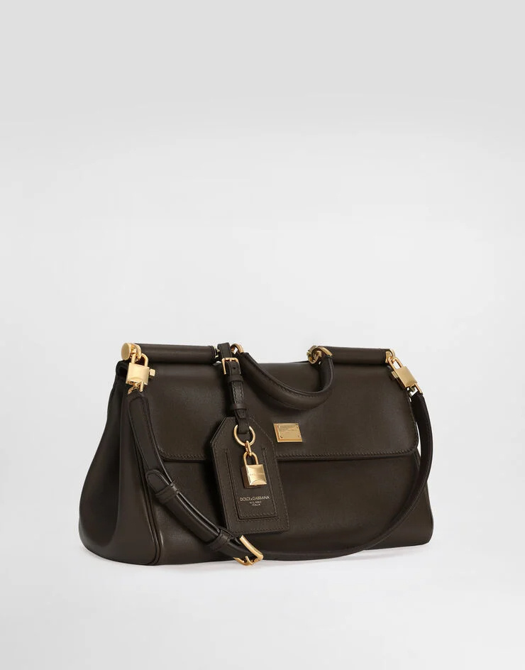 Dolce & Gabbana Women Brown Handbag With Key And Padlock Detail And Adjustable And Removable Shoulde In Brown