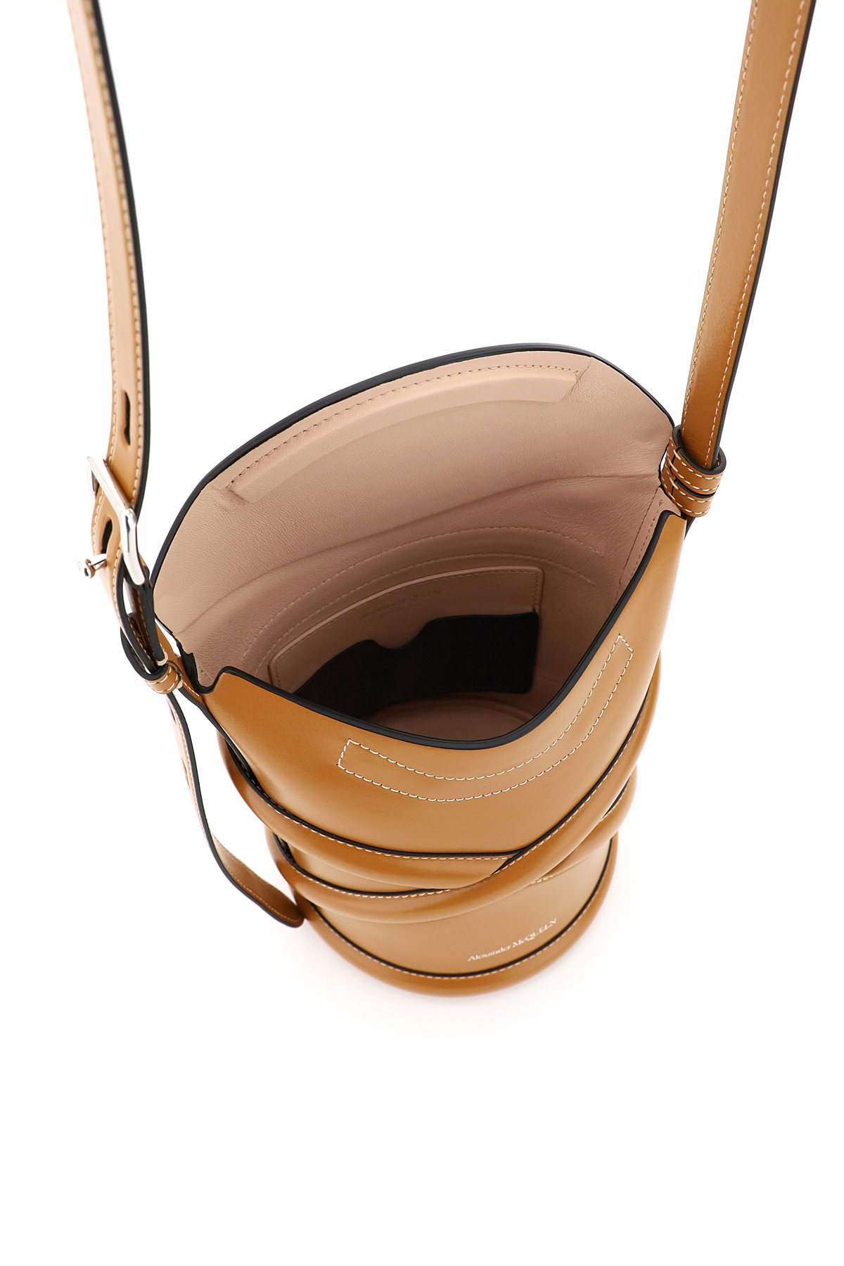 Alexander Mcqueen The Curve Bucket Tote Bag In Brown