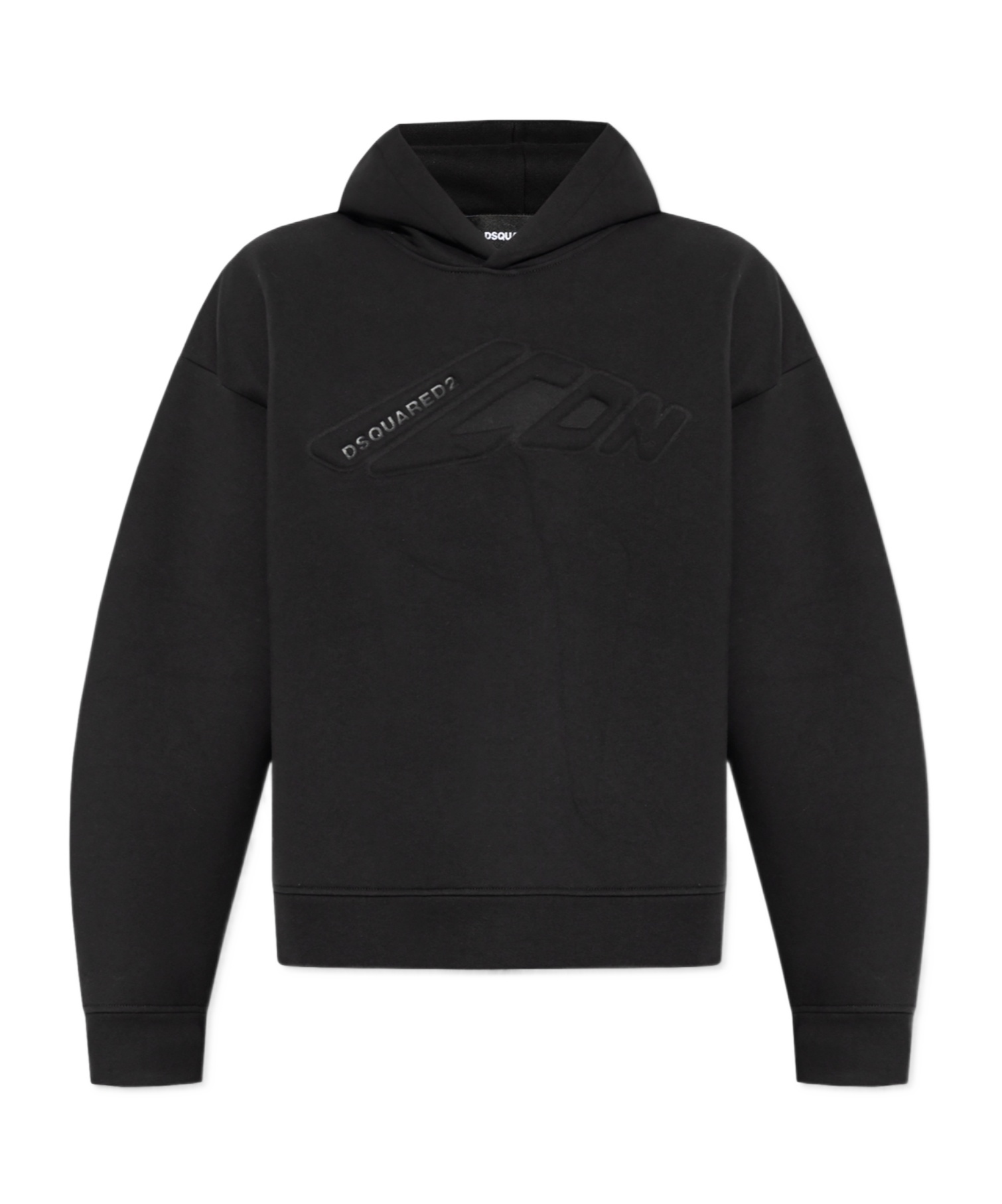 Dsquared2 Logo-embossed Cotton Hoodie In Black