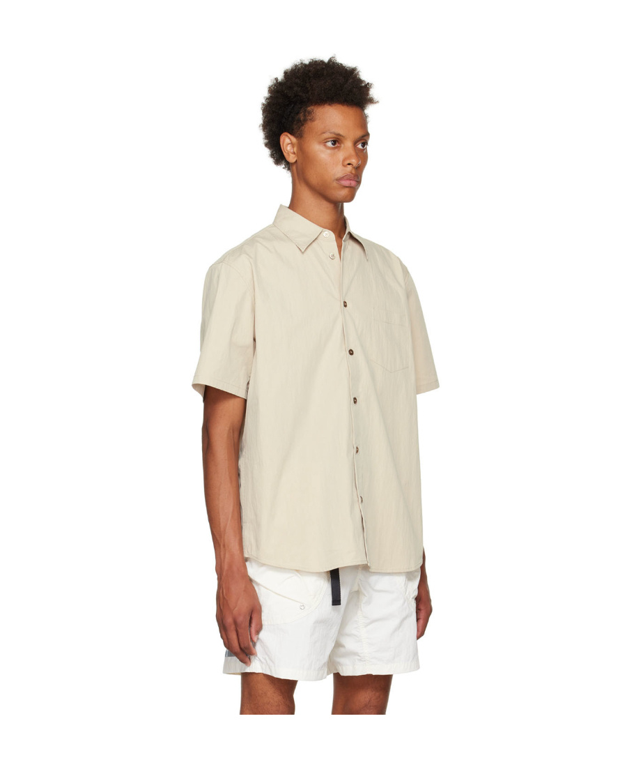 John Elliott Ss Cloak Button-up Shirt In Nude