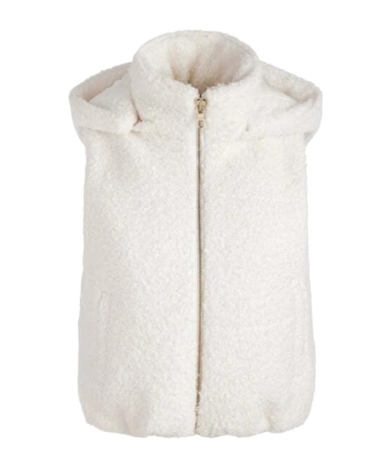 Alice And Olivia Robena Teddy Bear Vest In Off-white