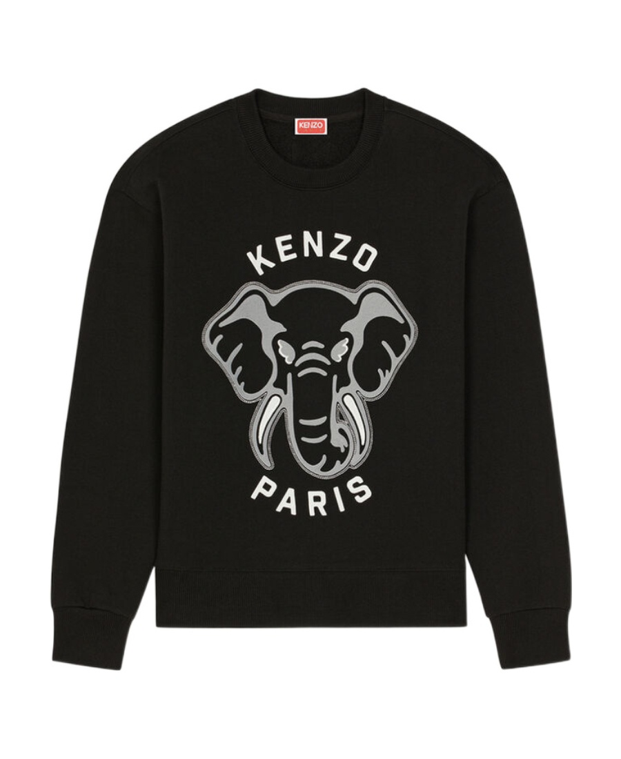 Kenzo Varsity Jungle Embroidered Sweatshirt In Black