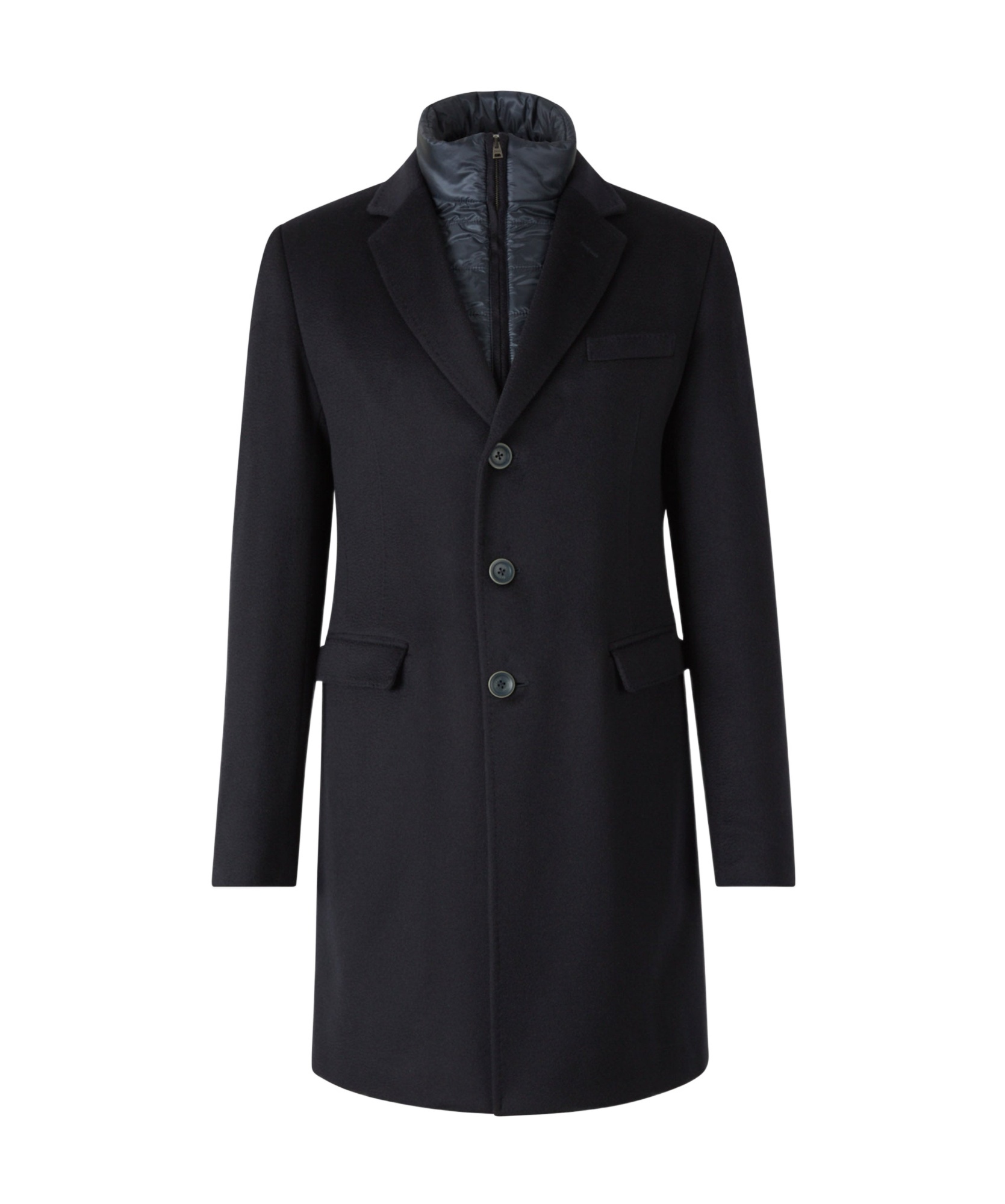 Herno Durable Long Sleeve Coat With Notched Lapels In Black
