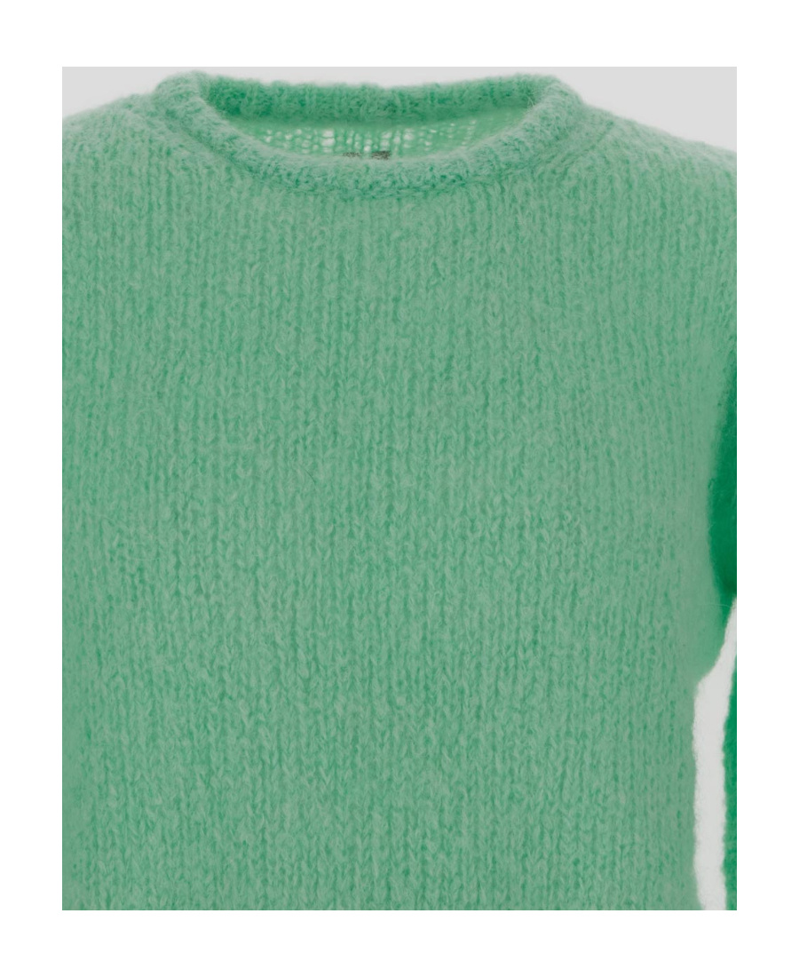 Rick Owens Crew Neck Mohair-blend Jumper In Green