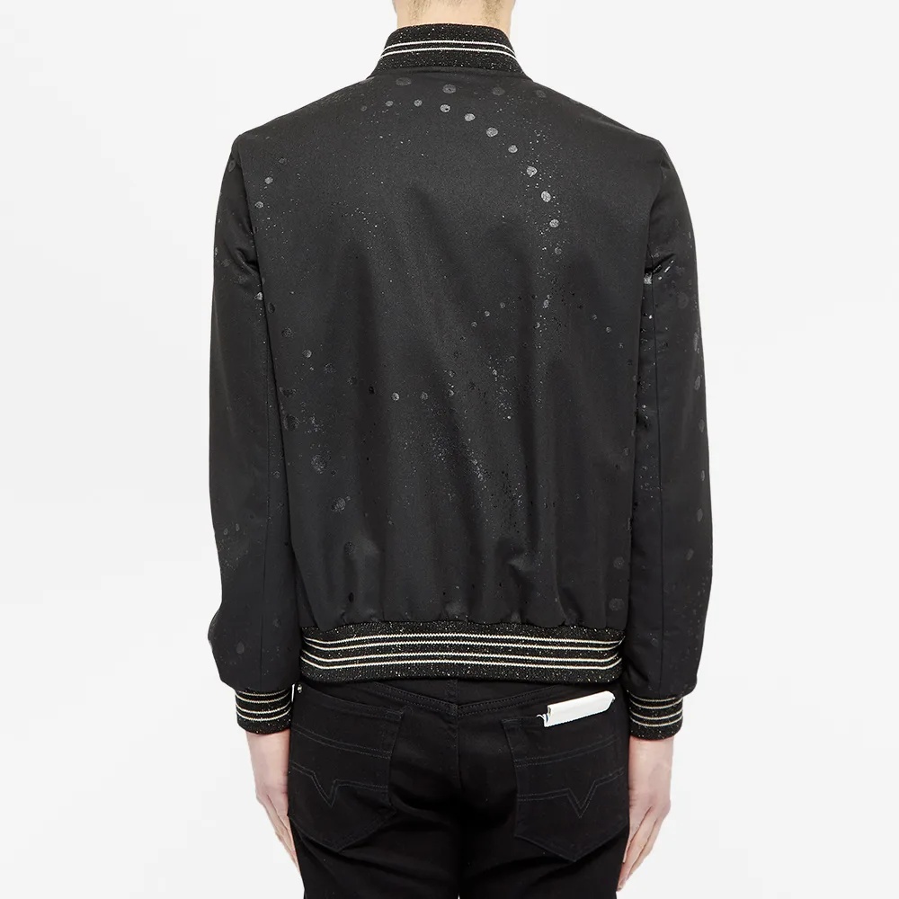 Saint Laurent Painted Baseball Casual Jacket In Black