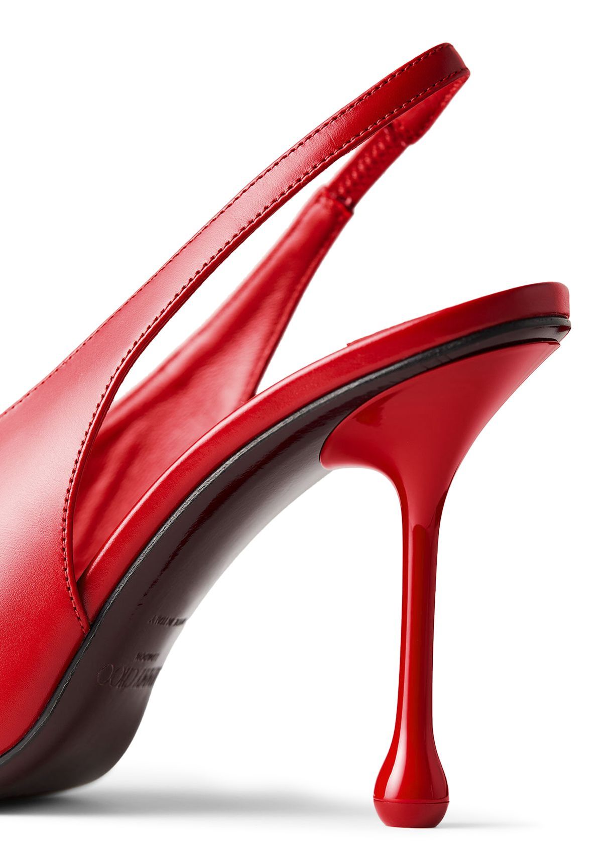 Jimmy Choo Isa 95 Leather Slingback Pumps In Red