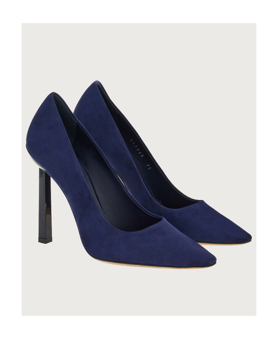 Ferragamo Logo High Heels In Blue