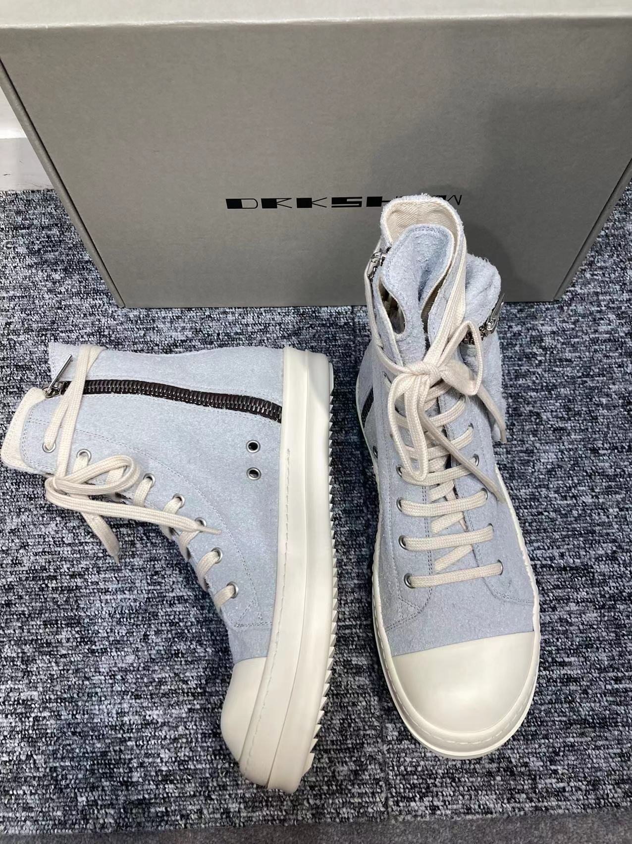 Rick Owens Drkshdw Tie High-top Casual Sneakers In Gray