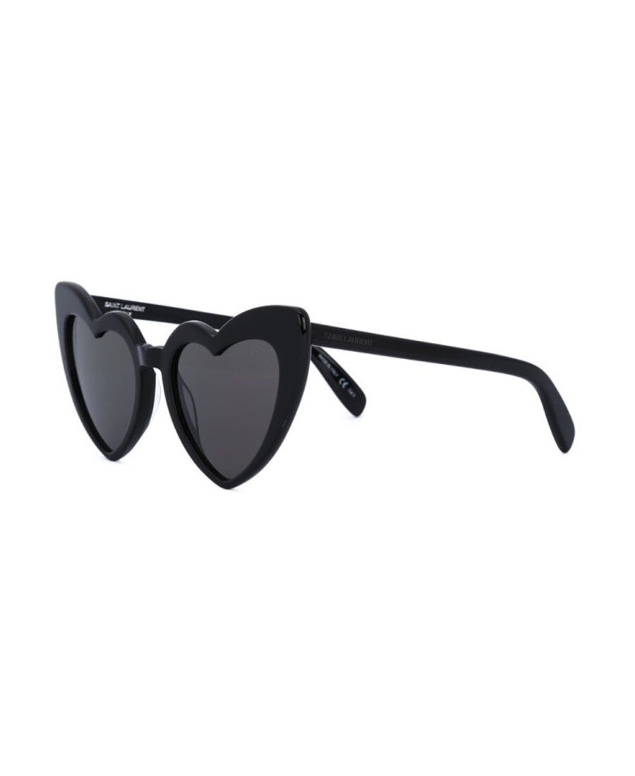 Saint Laurent Heart Frame Sunglasses In Black