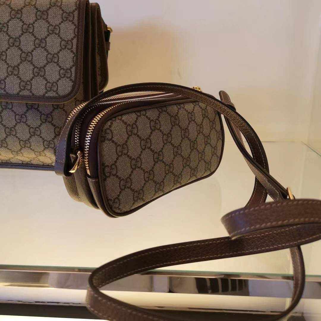 Gucci Ophidia Mini Gg Shoulder Bag In Brown