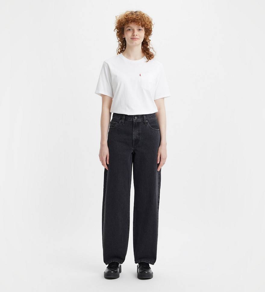 Shop Levi's Mid-rise Straight-leg Jeans In Black