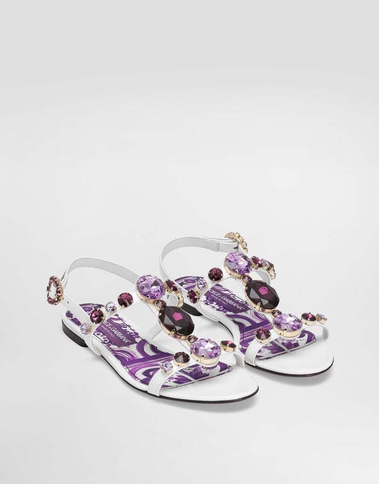 Dolce & Gabbana Embellished Leather Thong Sandals