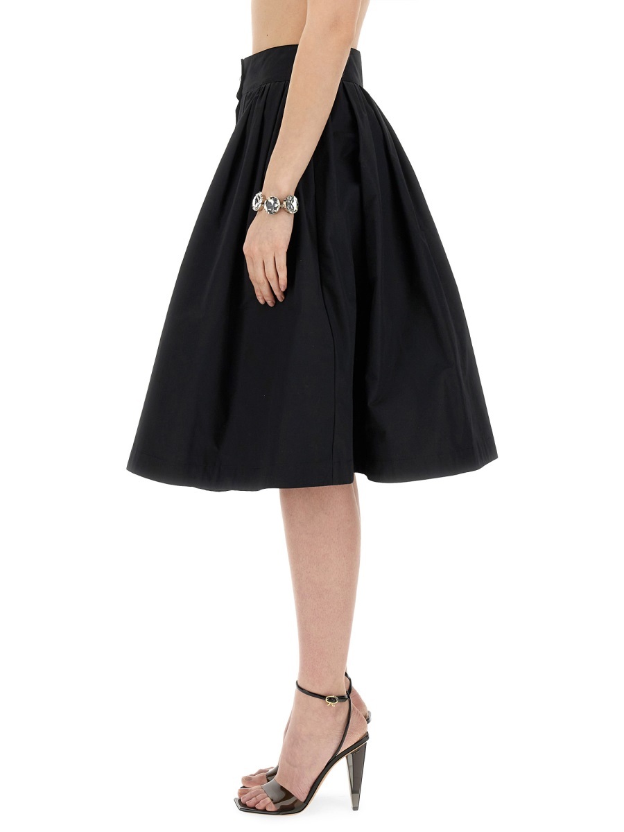 Moschino Black Jewel Button Nylon Blend Skirt In Black