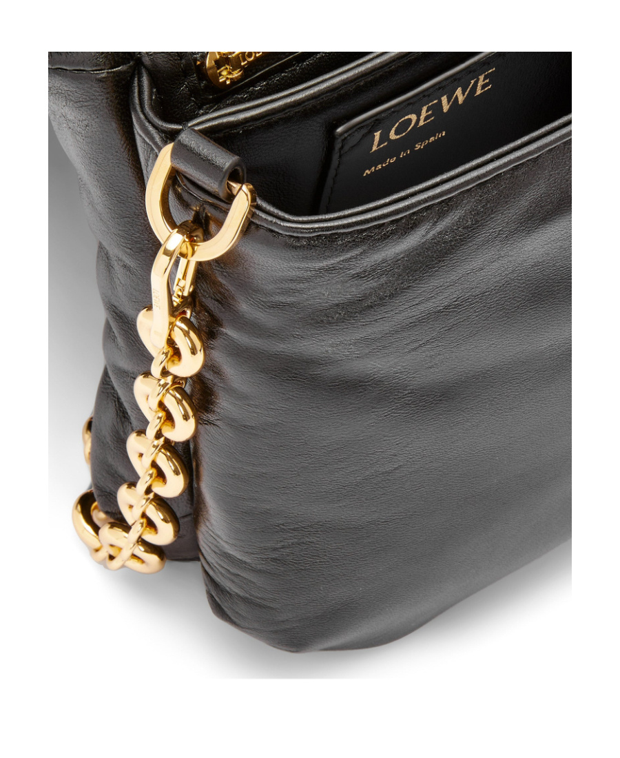 Loewe Puffer Goya Bag In Shiny Nappa Lambskin In Black