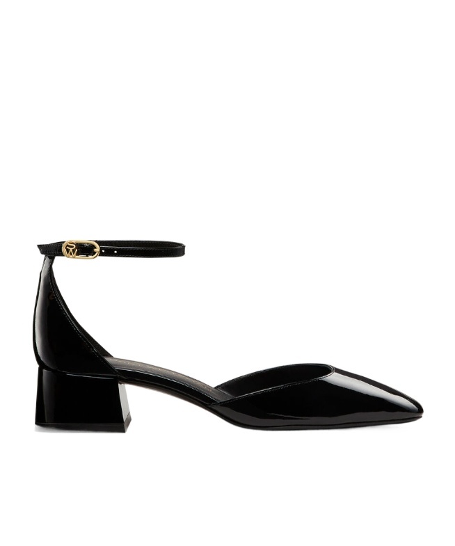 Stuart Weitzman Vivienne 35mm Patent-leather Pumps In Black
