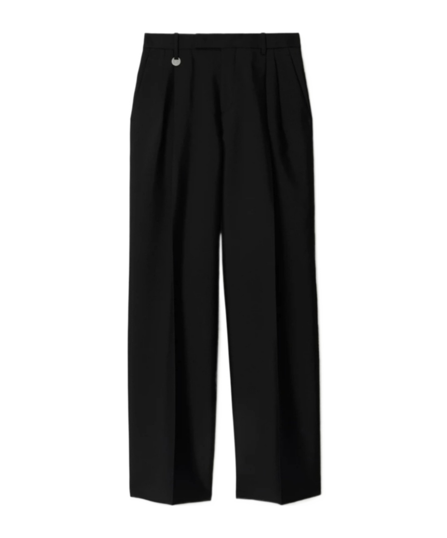Shop Burberry Wool-silk Tailored Trousers In Black