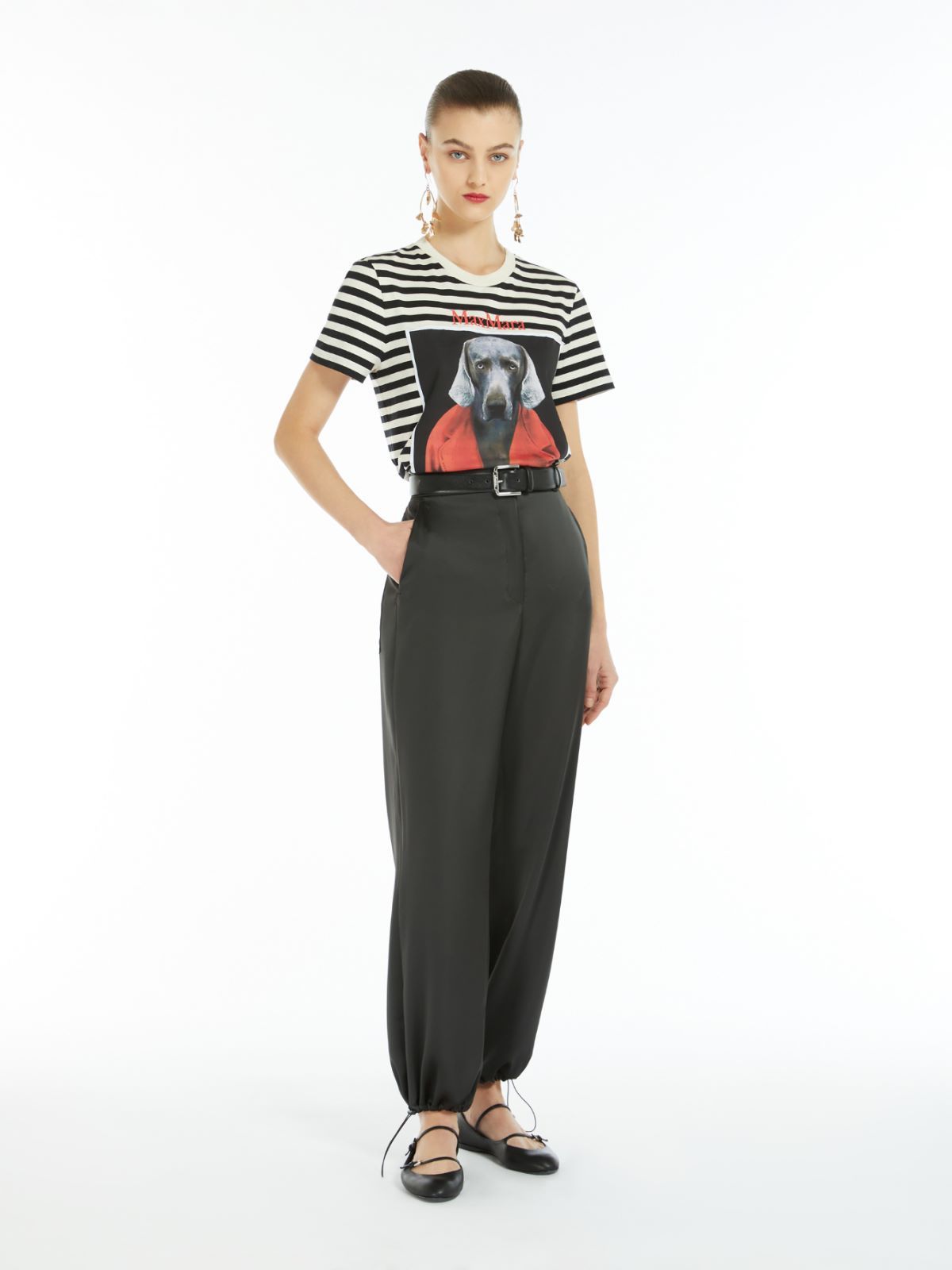 Max Mara Rosso Printed Cotton Jersey T-shirt In Multicolor