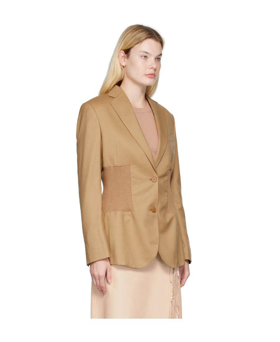 Stella Mccartney Tan Tapered Blazer In Nude