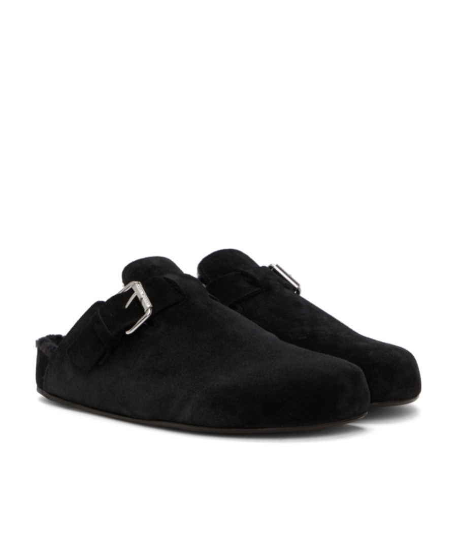 Isabel Marant Logo Wool Muller Shoes In Black