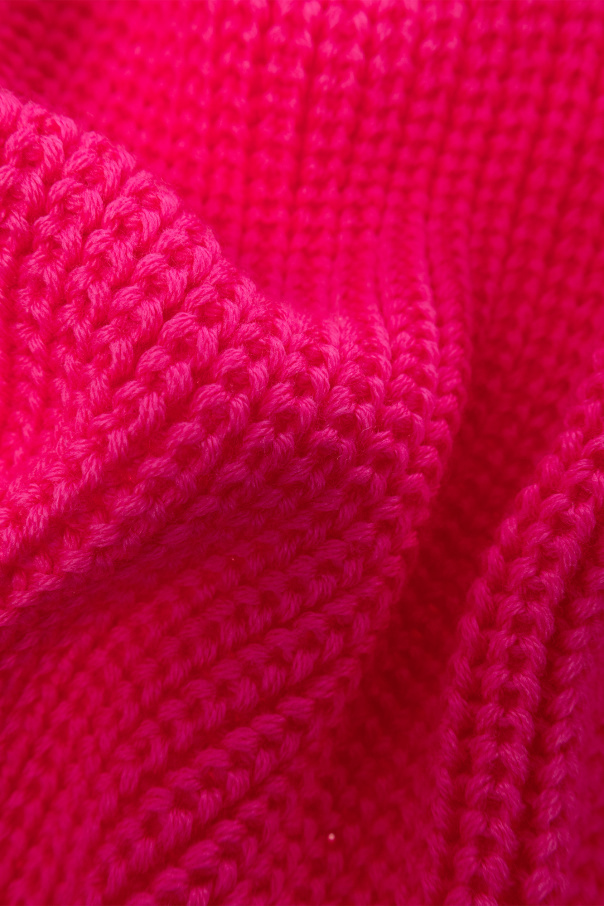 Versace Medusa Safety-pin Wool Scarf In Red