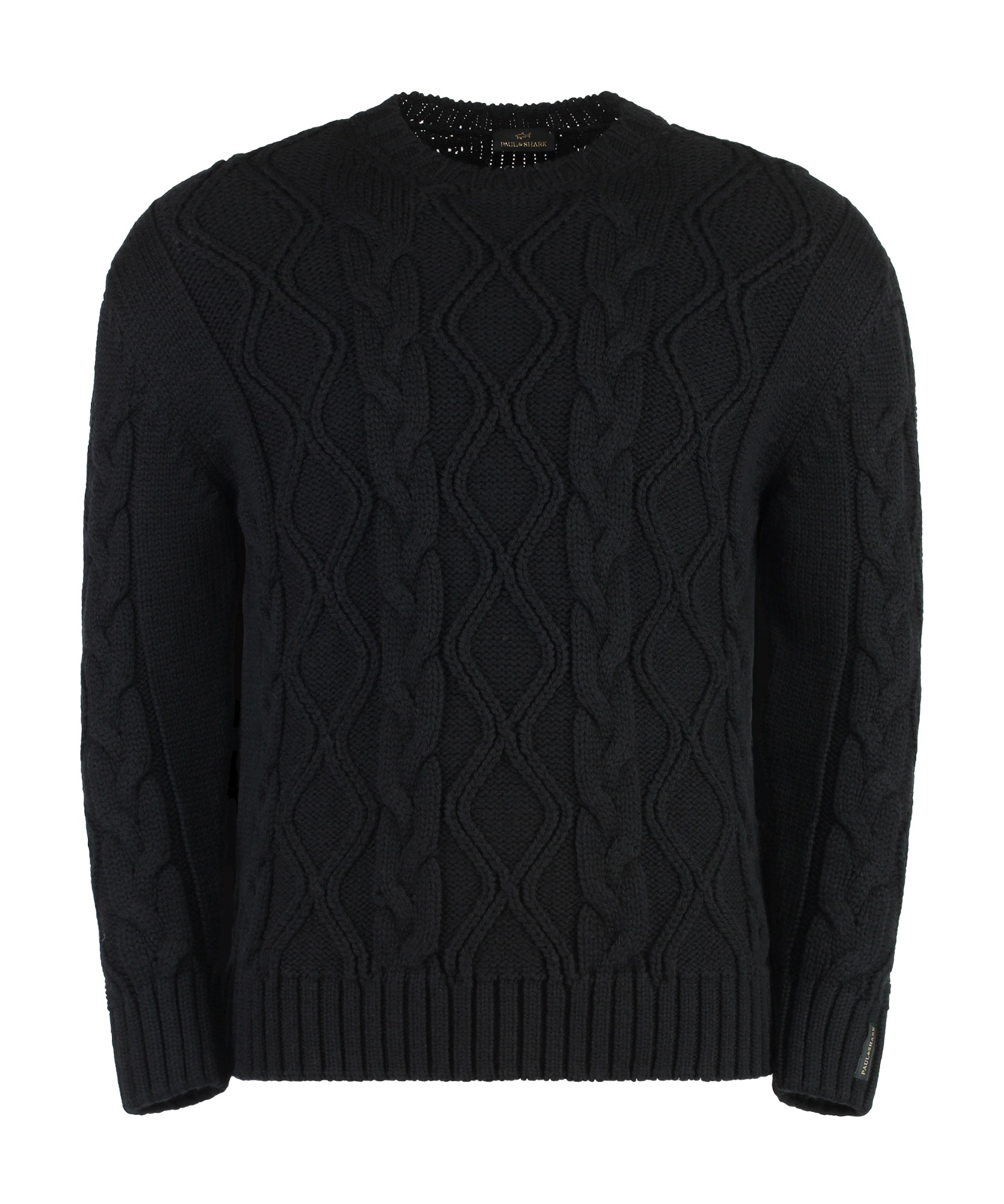 PAUL & SHARK PAUL  SHARK CABLE KNIT CREW NECK SWEATER