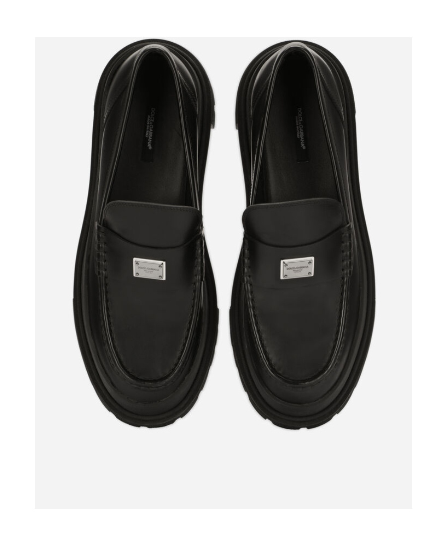 Dolce & Gabbana Logo-plaque Chunky Loafers In Black