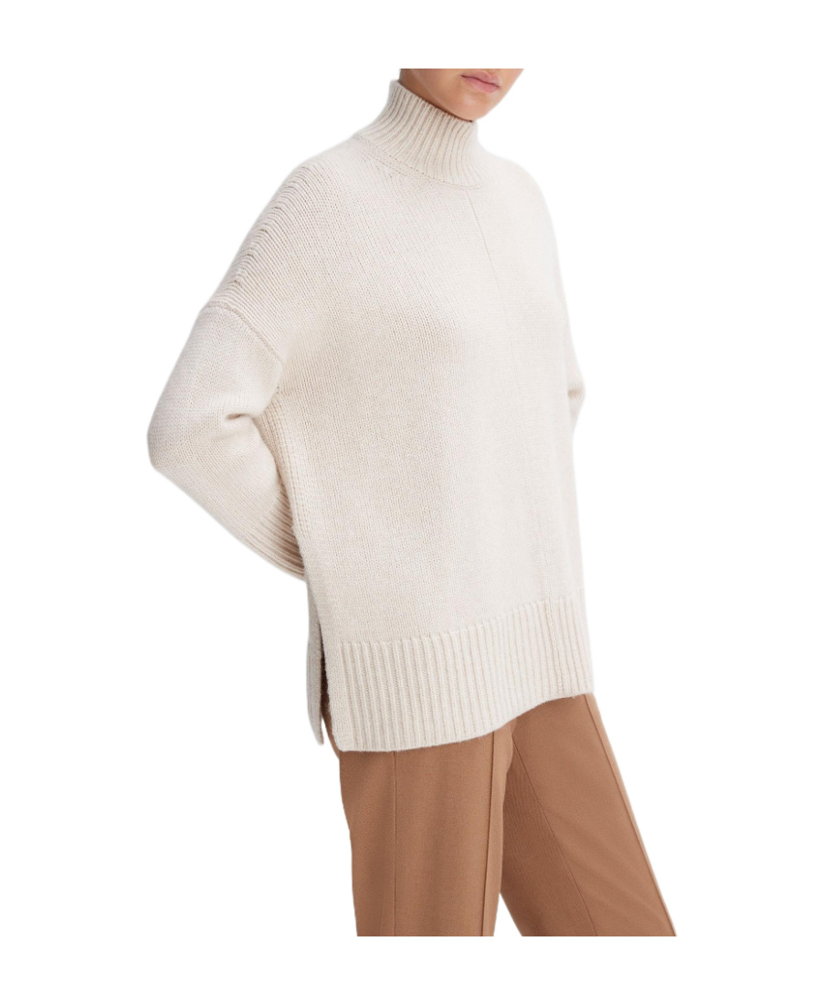 VINCE WOOL AND CASHMERE TRAPEZOIDAL TURTLENECK SWEATER