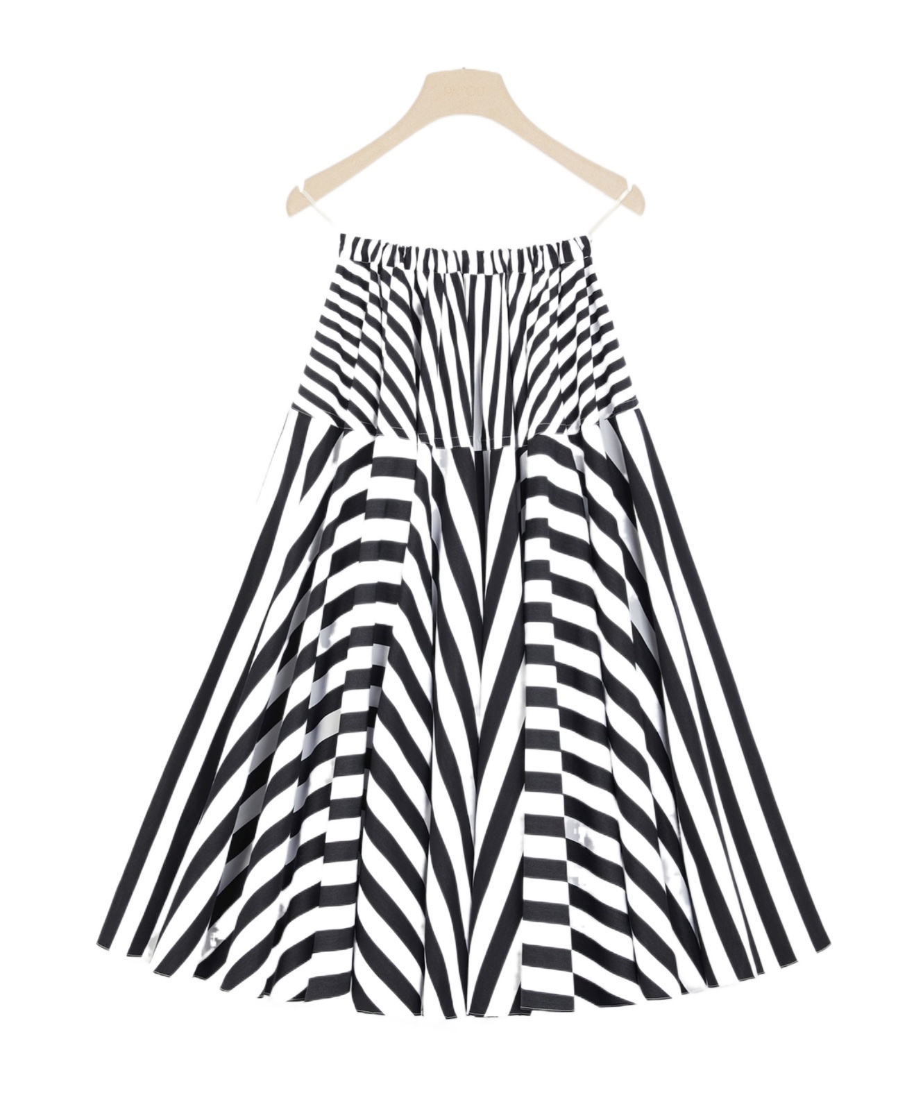 Shop Patou Striped Maxi Skirt In Black