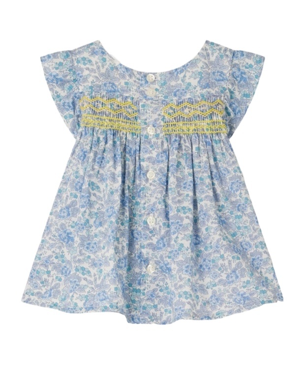 Bonpoint Baby Girls Floral Naomie Blouse In Blue