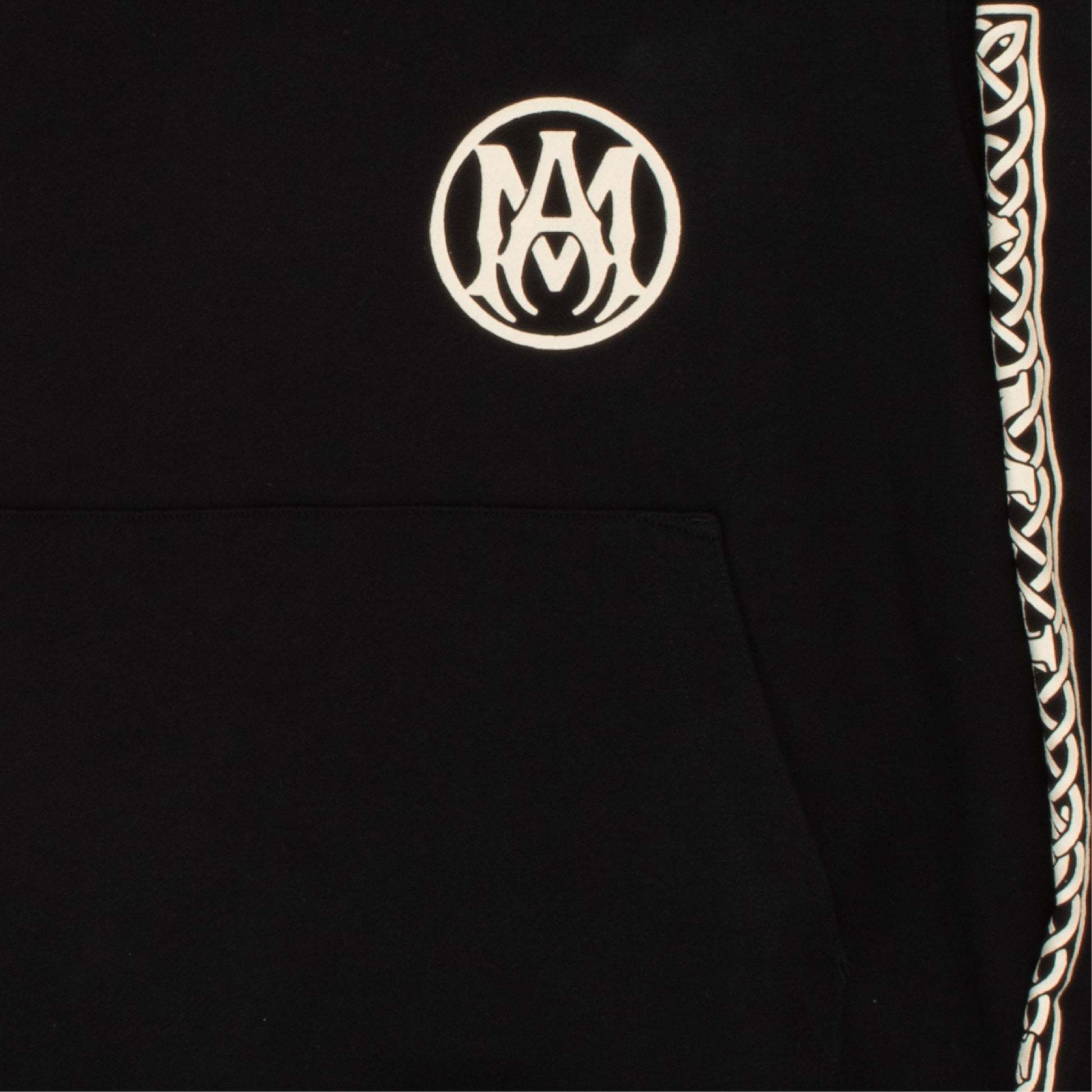 Amiri Logo-embroidered Cotton Hoodie In Black